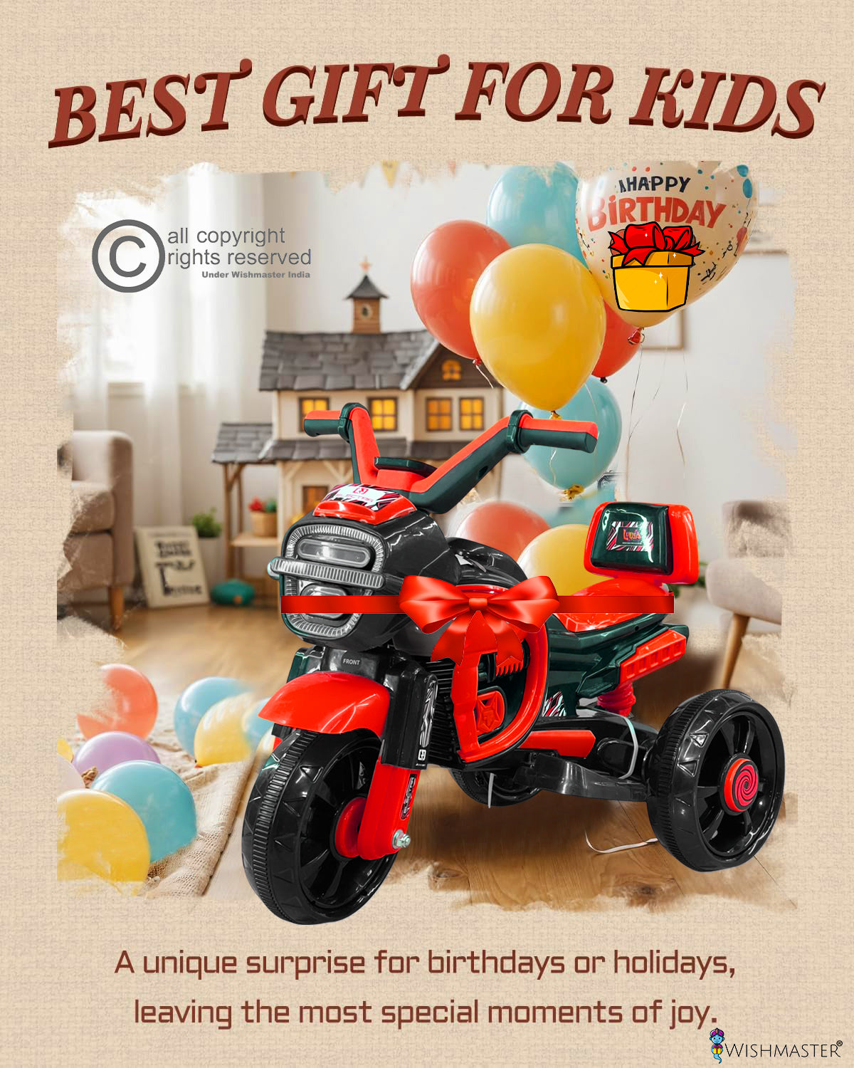 Kids Electric Bike, Ride-On Toy for Ages 2-4 Years, Birthday Gift for Boys and Girls (Mini EV Bike for Babies 2, 3, 4 Years, Red) Kids Electric Bike, Ride-On Toy for Ages 2-4 Years, Birthday Gift for Boys and Girls (Mini EV Bike for Babies 2, 3, 4 Years, Red)